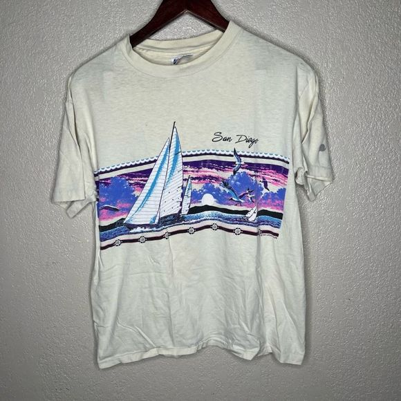 American Vintage San Diego Tourists T Shirt Large - Picture 1 of 5
